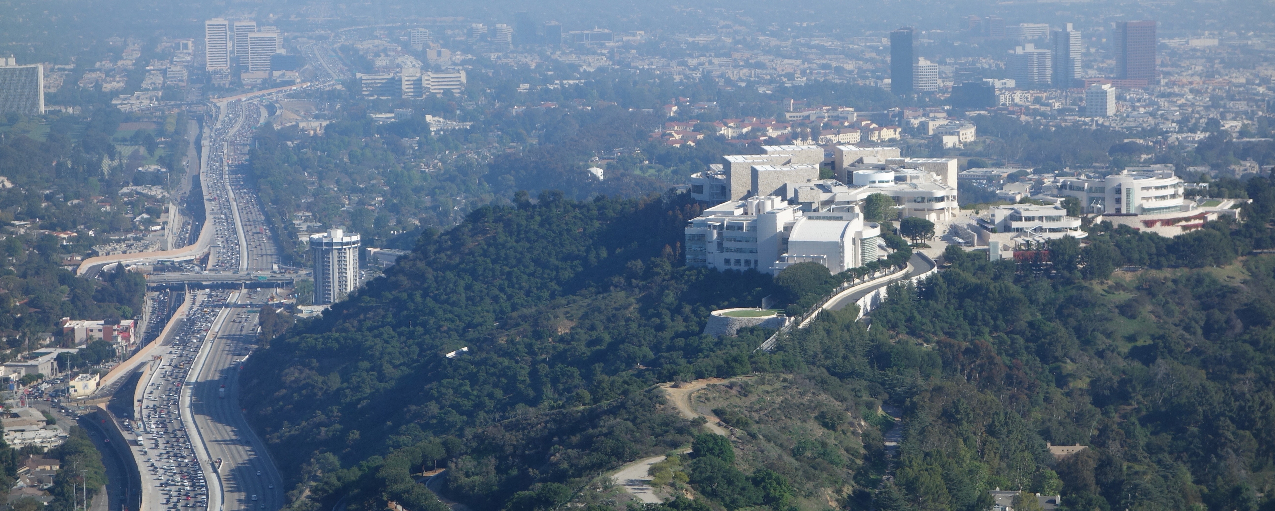 The Getty Museum, as seen from a spot that involves a seriously vertical hike.